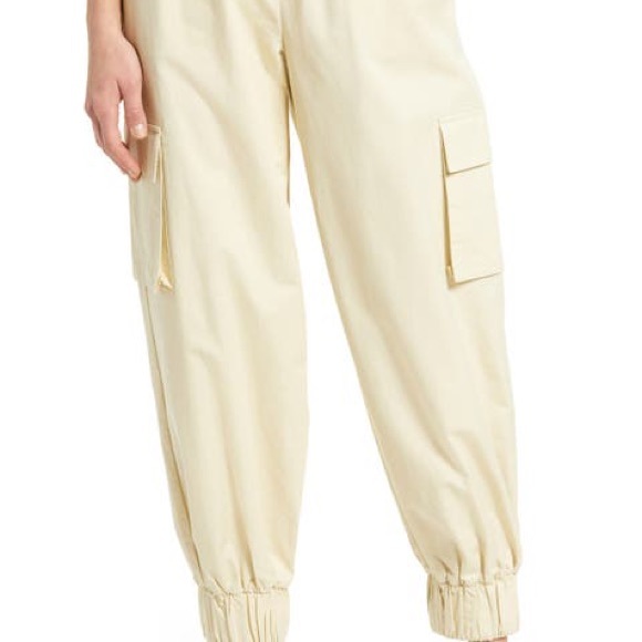 NWT BP Ivory Dove Paper Bag Belted Elastic Waist Pants - Picture 2 of 12